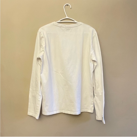 SuperDry White & Orange Graphic Long Sleeve Crewneck Cotton Tee - Size Medium - Picture 12 of 16